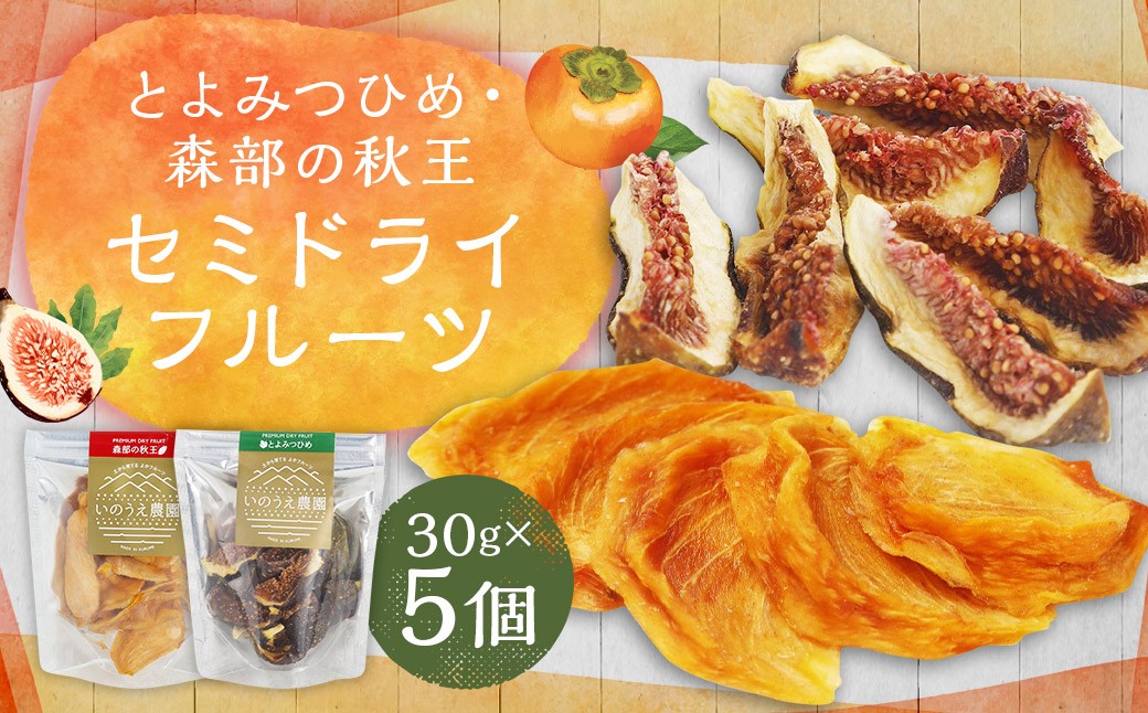 福岡ブランド！とよみつひめ・森部の秋王 セミドライフルーツ5個セット