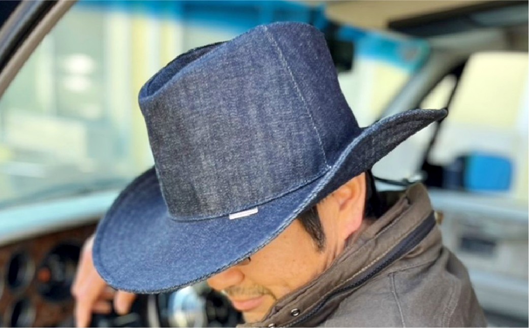 【児島】デニムウエスタンハット セルヴィッチデニム/12oz