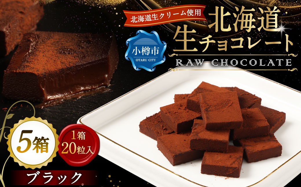 《冷凍》 北海道生チョコレート （ブラック） 約500g （約100g×5箱）