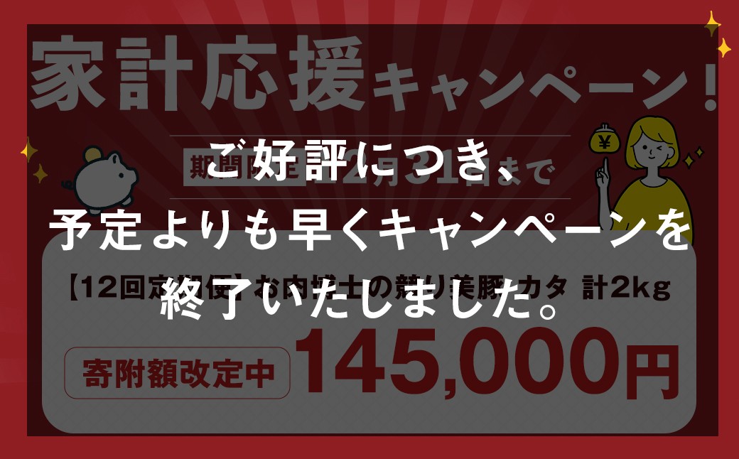 【全12回定期便】“極上・上”等級だけの上質な豚肉 「お肉博士の競り美豚」カタ 計2kg