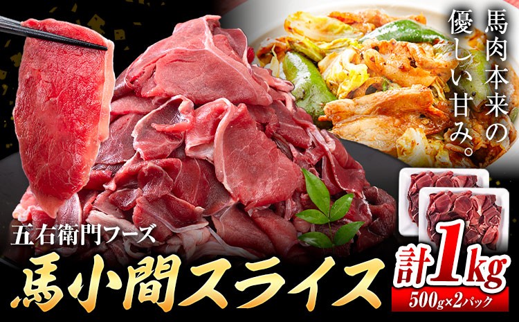 馬肉 小間 スライス 1kg（500g×2パック）
