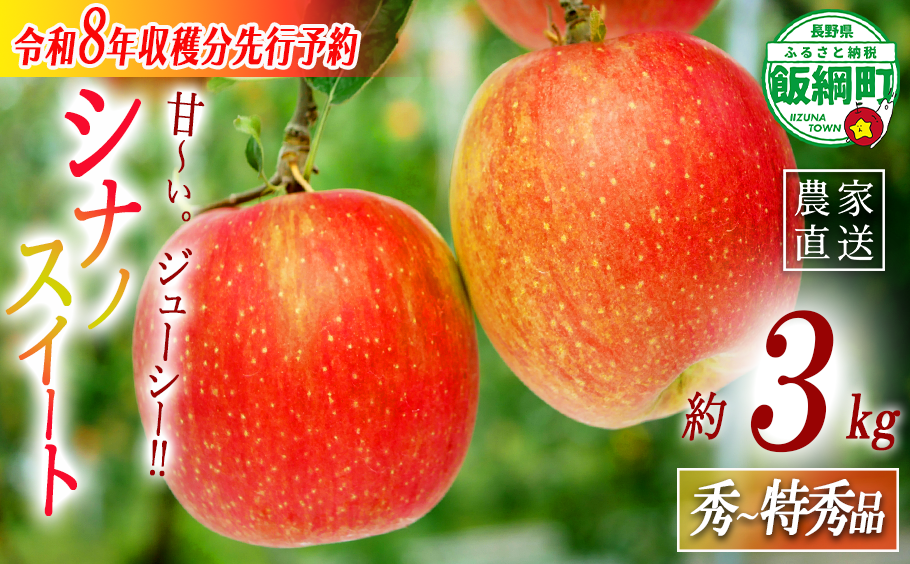 りんご農家応援企画！農家直送！シナノスイート 3kg