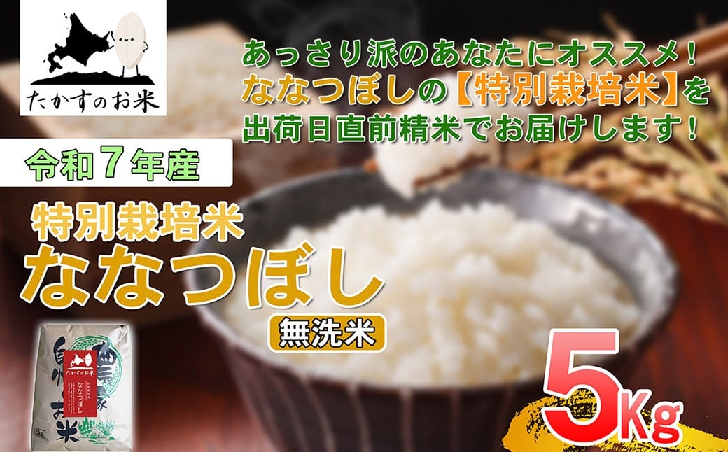 【 令和7年産 】 ななつぼし （ 無洗米 ） 北海道 米 定番の品種 5kg