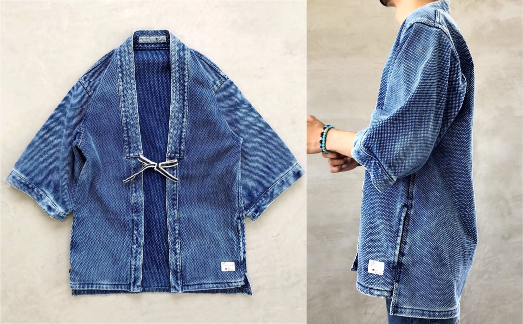 BLUE SAKURA刺し子着物ジャケット（半袖）DNTSW07LID