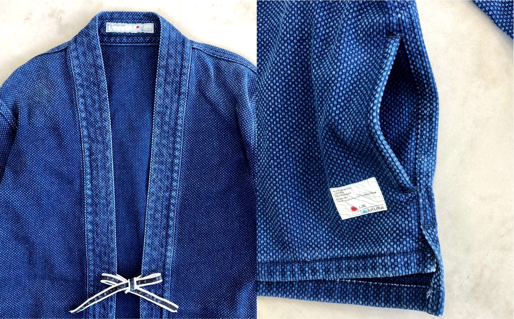 BLUE SAKURA刺し子着物ジャケット（長袖）DNTSW03ID