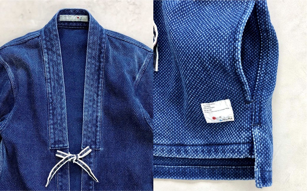 BLUE SAKURA刺し子着物ジャケット（半袖）DNTSW07ID