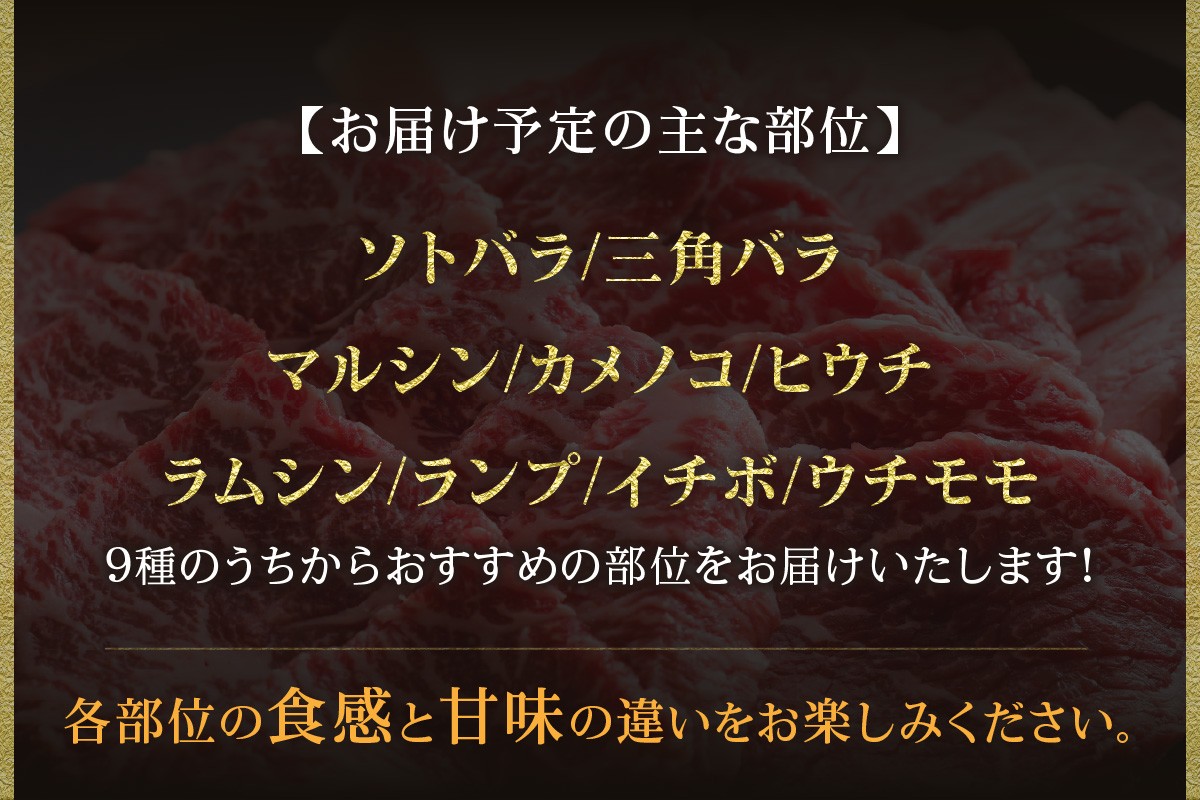 ソトバラ　三角バラ　マルシン　カメノコ　ヒウチ　ラムシン　ランプ　イチボ　ウチモモのうちからおすすめの部位をお届けいたします！