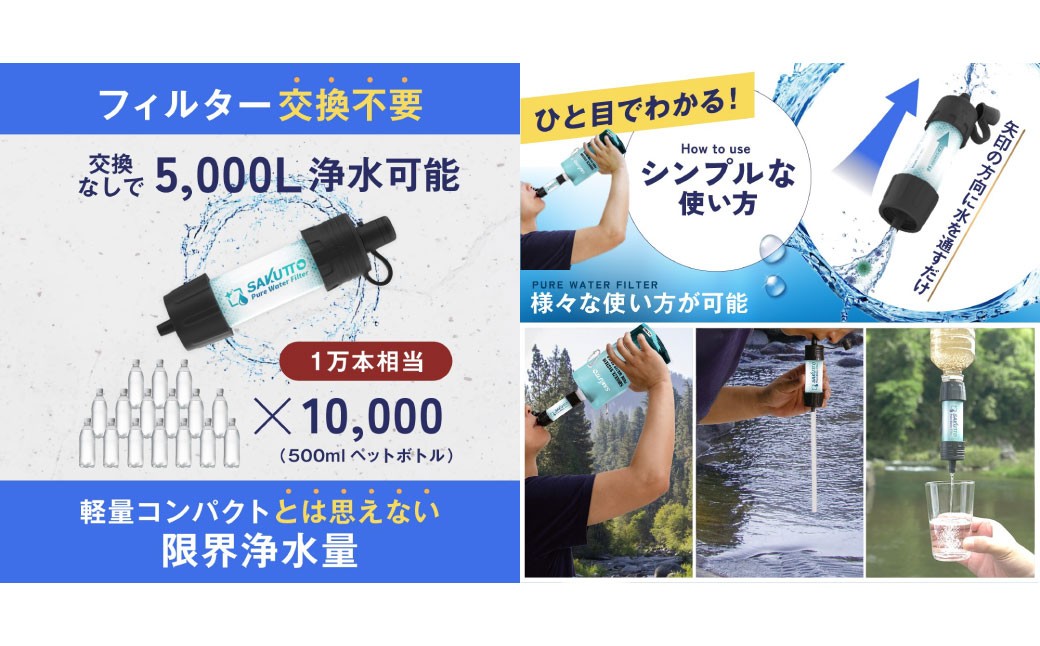 SAKUTTO 携帯浄水器 2個セット