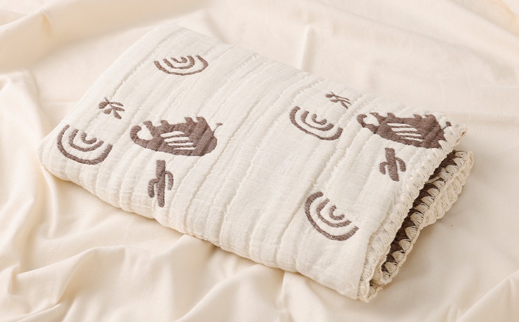 6重ガーゼ織ケット×1枚（ベージュ）