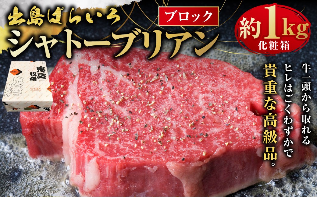 ＜出島ばらいろ＞ シャトーブリアンブロック 約1kg ／ 長崎和牛 和牛 お肉 肉 牛肉 国産 希少部位 ブロック 