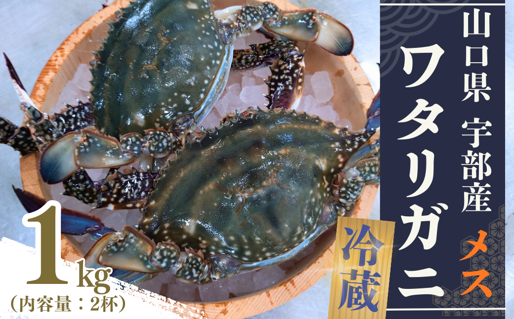 ワタリガニ 冷蔵 ワタリガニ メス 2杯 (約1kg) ワタリガニ 渡り蟹 わたりがに カニ かに メス カニ味噌 かに味噌