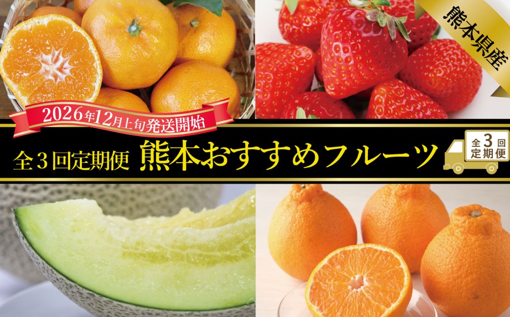 【年3回定期便】熊本おすすめフルーツ定期便A（みかん・いちご・メロン＆デコポン）