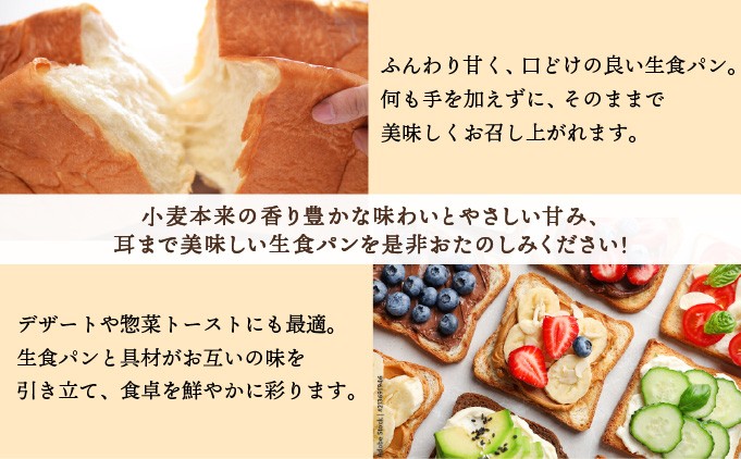そのままでしっとりモチモチおいしい生食パン！北海道産小麦の生食パン3本セット【19027】