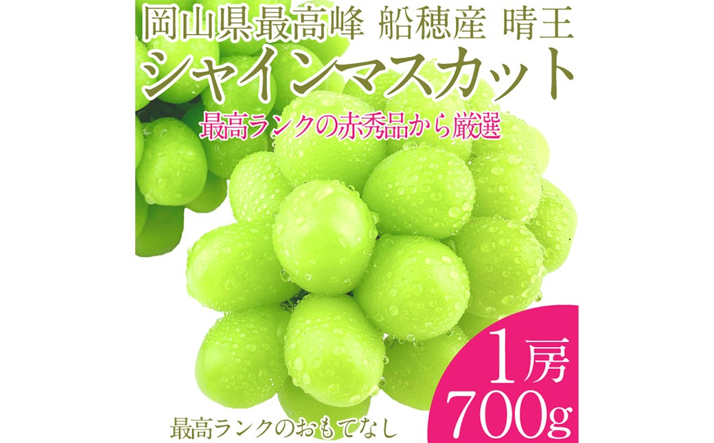 プレミアムシャインマスカット晴王 船穂Ver  赤秀ぶどう1房 約700g
