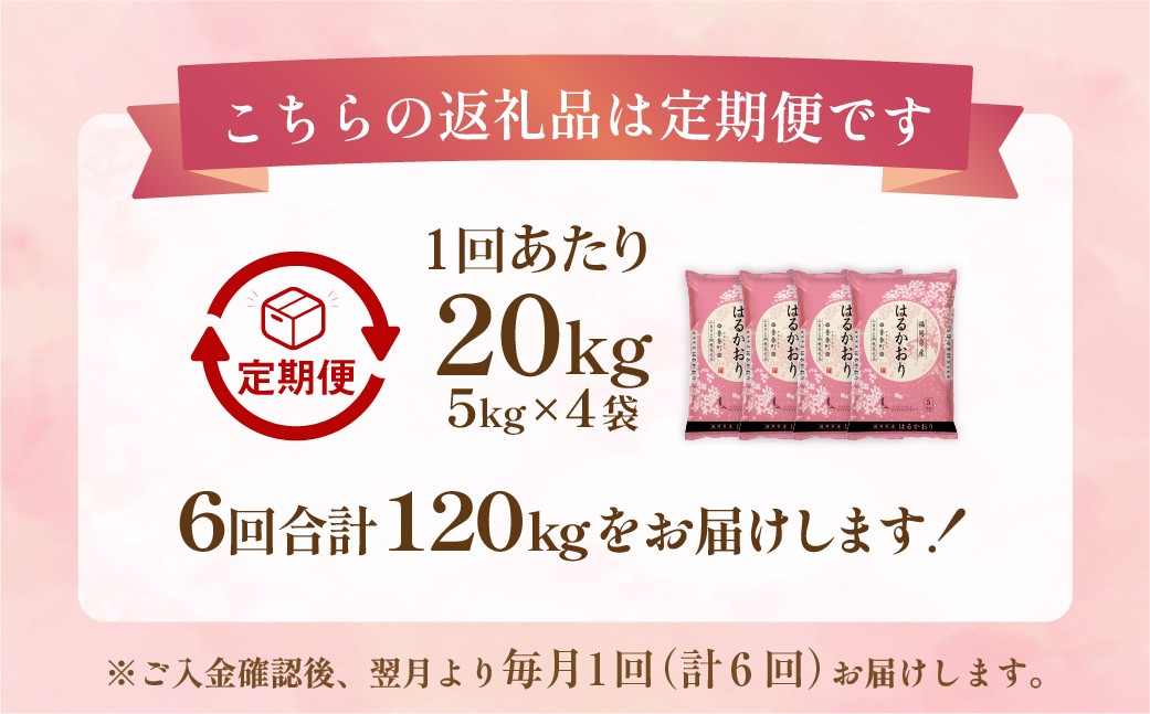 【1ヶ月毎6回定期便】はるかおり20kg