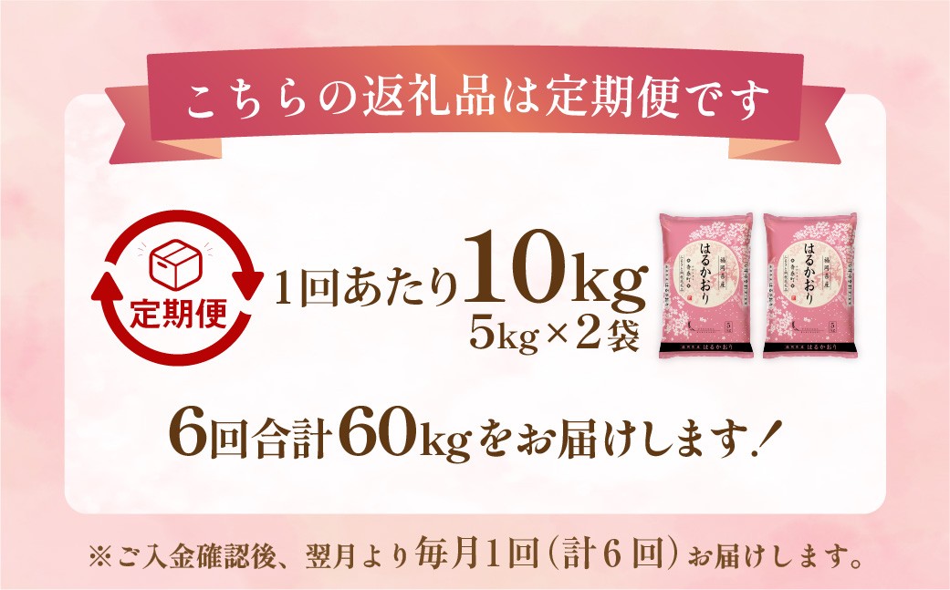 【1ヶ月毎6回定期便】はるかおり10kg