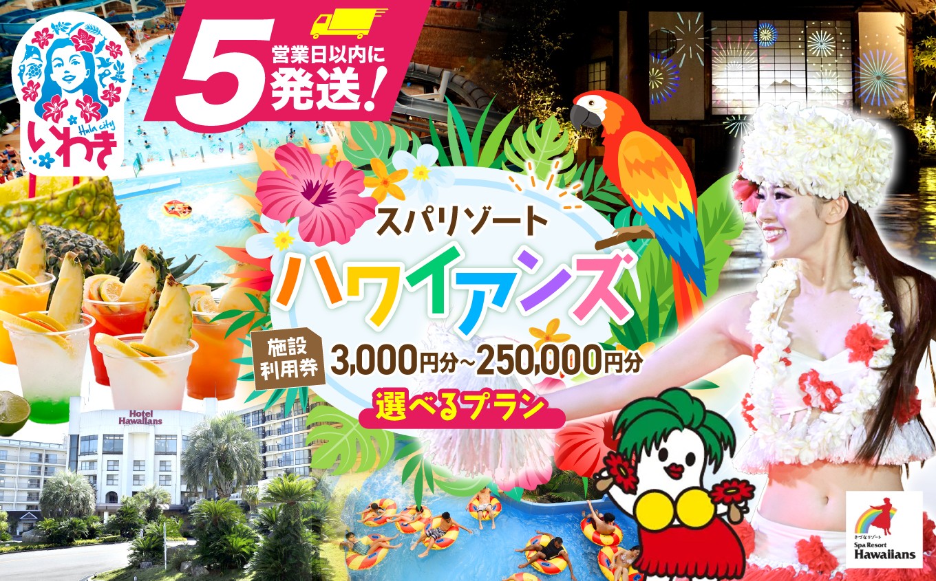 スパリゾート ハワイアンズ 施設利用券　選べるプラン別利用券