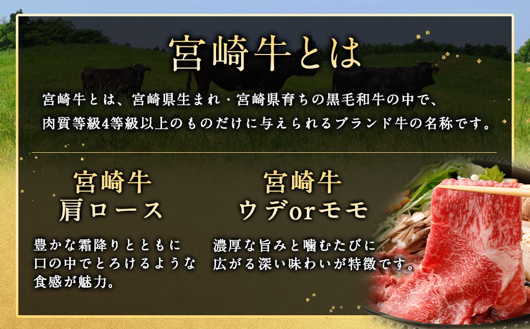 宮崎牛すきしゃぶ2種（赤身霜降り） 計600g