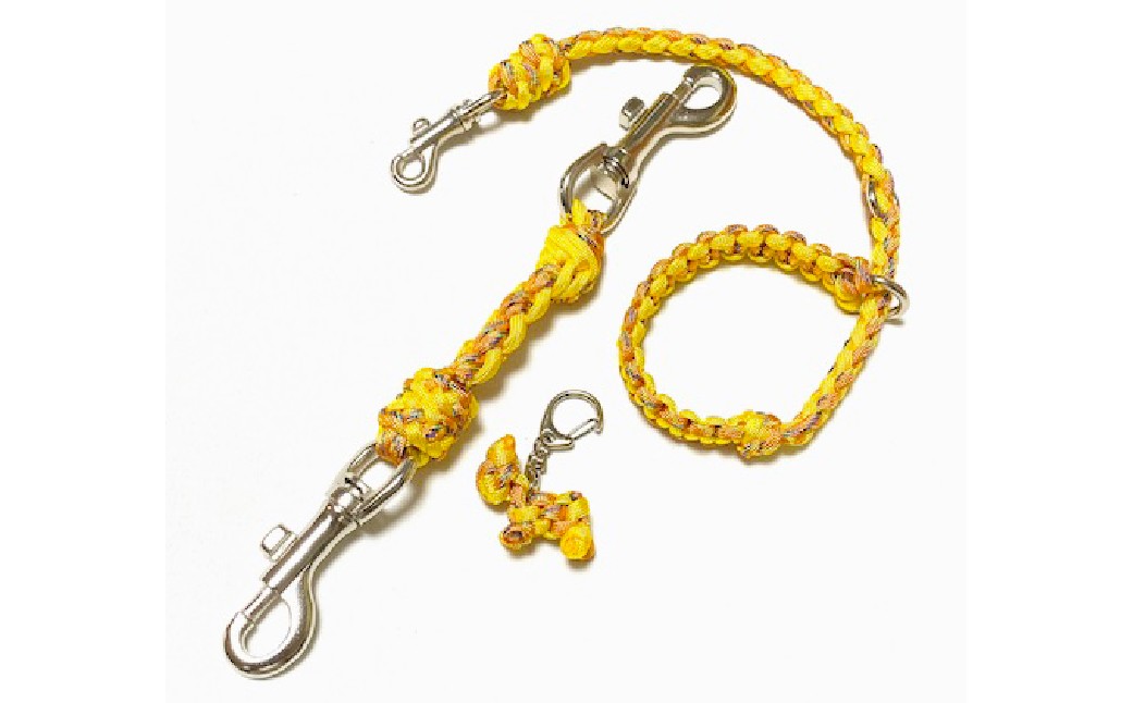 ジョイントリード（8本丸編み・スタンダード）＆愛犬さんと飼主さんを繋ぐリーシュ（サブ持ち手）セット