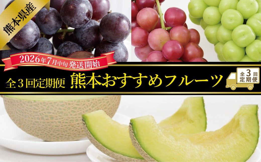 【年3回定期便】熊本おすすめフルーツ定期便D（ぶどうセット・シャインマスカット・メロン）