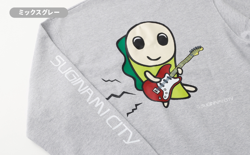 なみすけプルオーバー パーカー ミックスグレー（ギターバージョン）＜S～XLよりお選びください＞【思いやり型返礼品】