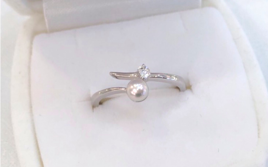 アコヤ真珠リング フリーサイズ シルバーリング