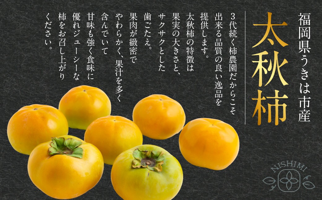 【先行予約】 西見柿農園 太秋柿 7玉から8玉 （約3kg）