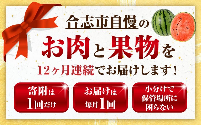 全12回 合志市肉と果物定期便プレミアムコース
