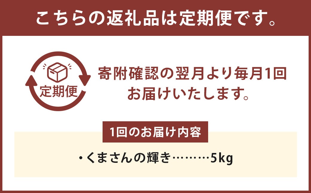 【令和7年産】 【3回定期便】 くまさんの輝き5kg
