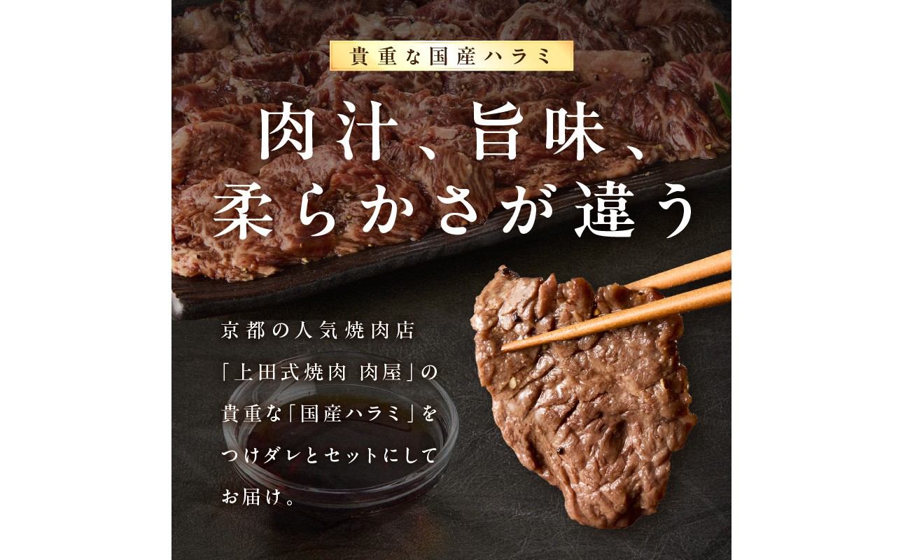 今だけ数量限定！九条ネギ付き！貴重！肉汁溢れる 国産牛ハラミ 500g