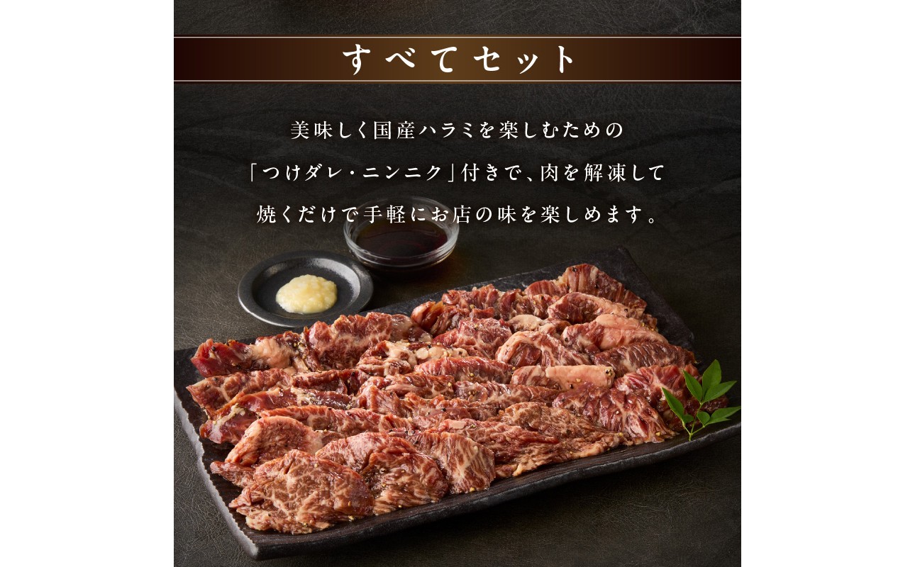 今だけ数量限定！九条ネギ付き！肉汁溢れる 国産牛ハラミ 250g 