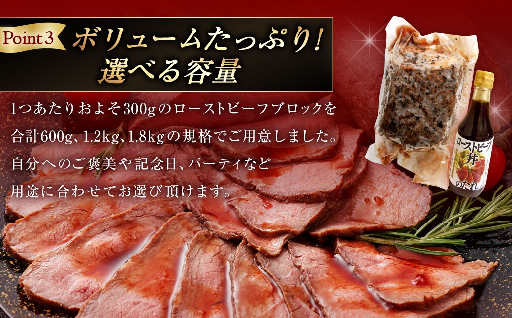 小樽 ローストビーフ 約1.8kg （300g×6パック）