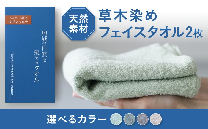 タオル フェイスタオル 日用品  ボタニカルダイ サステナブル オーガニック フェイスタオル 2枚セット ギフト 草木染