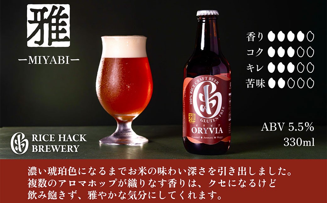 お米100％新時代クラフトビール 「ORYVIA（オリビア）」