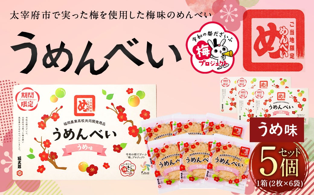 うめんべい うめ味 5個セット 合計60枚