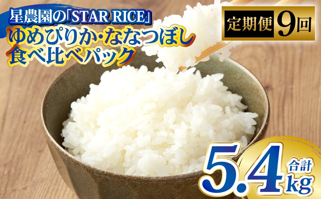 【9回定期便】ゆめぴりか・ななつぼし (2種各2合)×9回