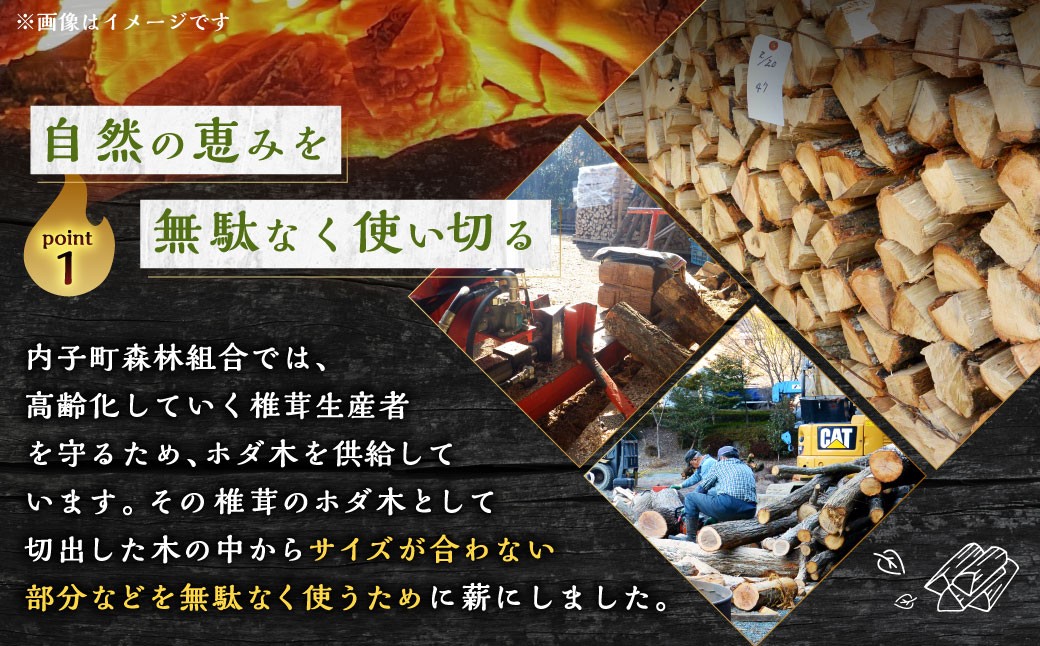 内子町産クヌギ・ナラ使用『薪』 約15kg 長さ約35cm 薪割り アウトドア キャンプ キャンプ用品 焚き火（305）