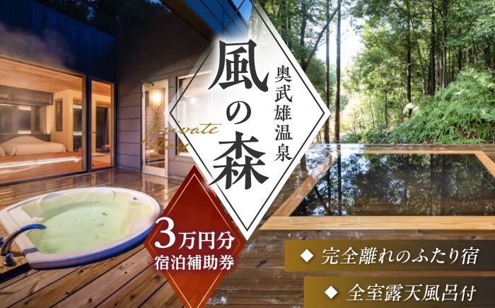 奥武雄温泉 風の森　宿泊補助券 3万円分 宿泊券 宿泊 チケット 旅行 クーポン 宿泊 ホテル宿泊券 旅館宿泊券 温泉宿泊券