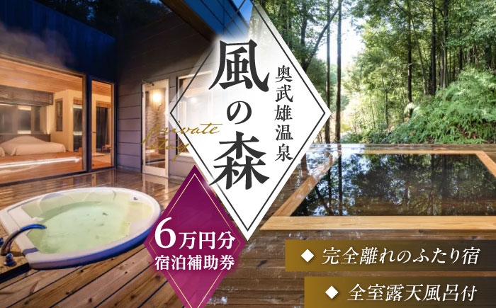 奥武雄温泉 風の森　宿泊補助券 6万円分 宿泊券 宿泊 チケット 旅行 クーポン 宿泊クーポン 旅行 旅館宿泊券 温泉宿泊券