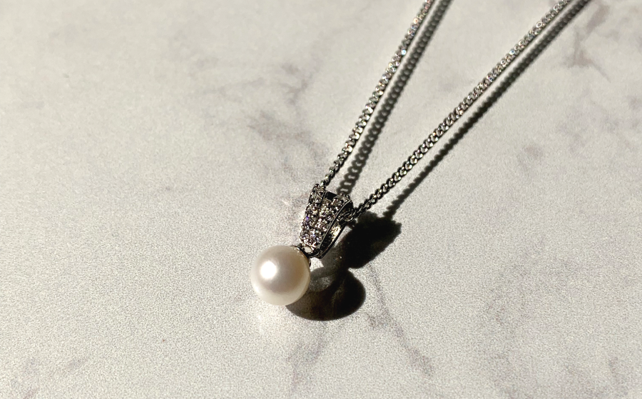 真珠ネックレス シルバー製 シンプルで使いやすい パールジュエリー