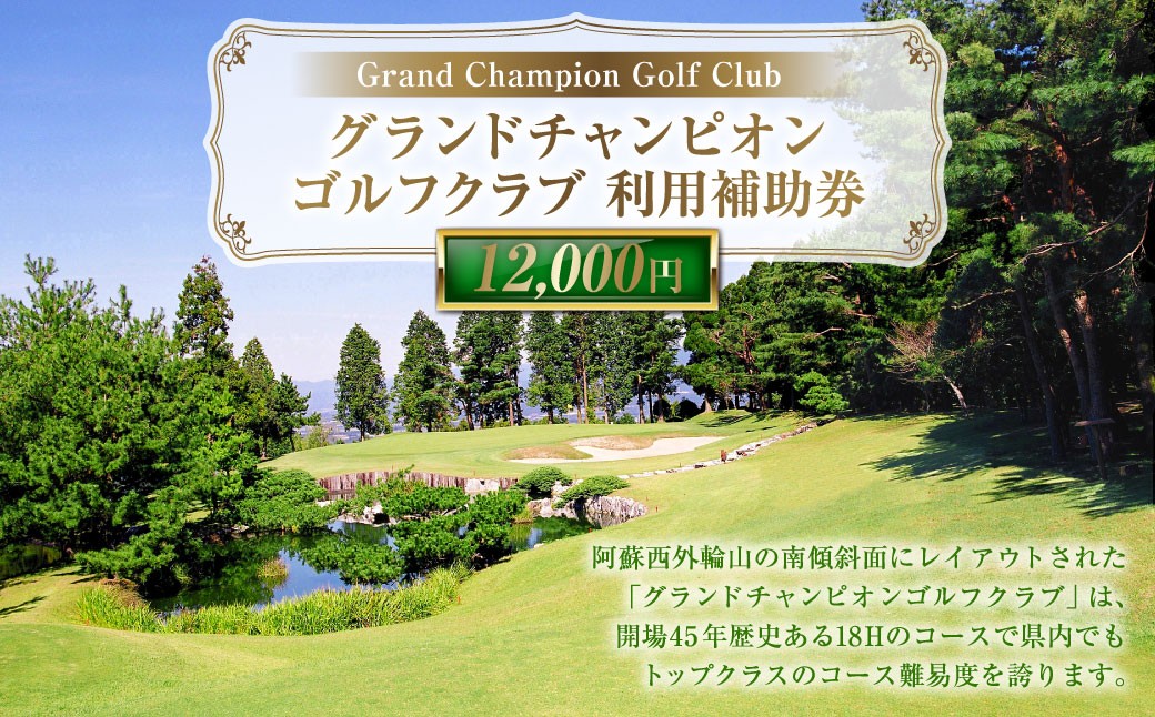 グランドチャンピオンゴルフクラブ 利用補助券 12000円分  1000円×12枚