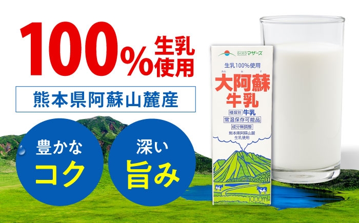 【全3回定期便】大阿蘇牛乳 ロングライフ 1000ml (6本入り)