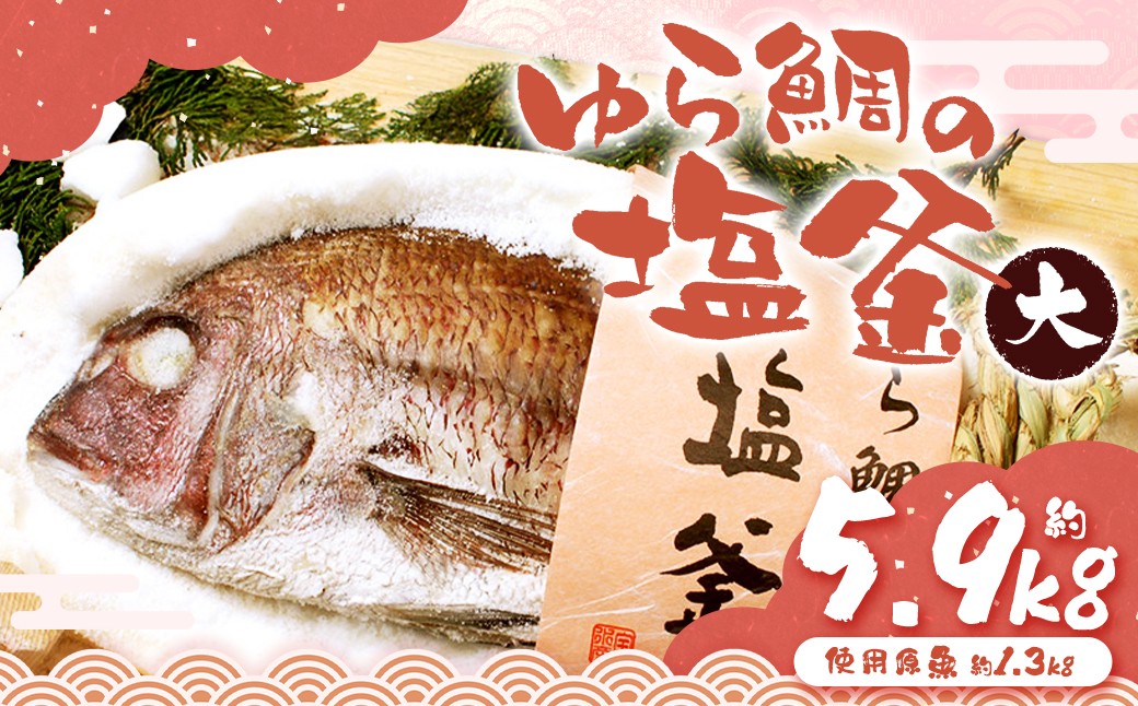 ゆら鯛の塩釜（大）1個 約5.9kg【えひめの町（超）推し！（愛南町）】(295)