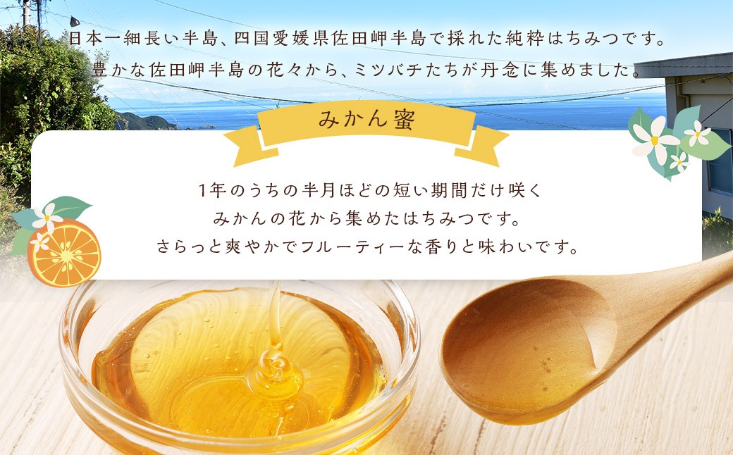 「岬のしずく」佐田岬半島産 純粋蜂蜜 みかん蜜 300g 2本 セット 合計約600g (323-1)