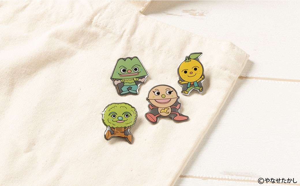 香美市イメージキャラクターピンバッジ 物部町4種セット