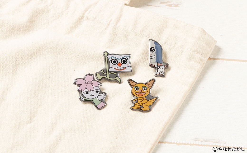香美市イメージキャラクターピンバッジ 土佐山田町4種セット