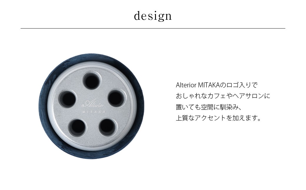 コンパクト 傘立て （ロゴあり） 受皿 （グレー／テラコッタ／ブラウン／ブラック／ネイビー）
