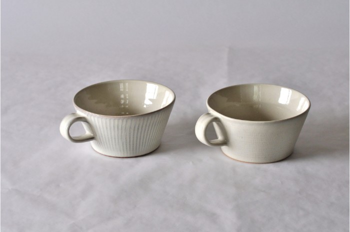 白飛鉋スープカップペア【数量限定】