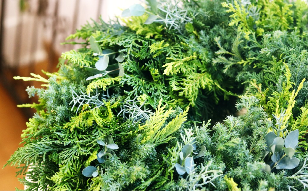 常緑樹のChristmasリース