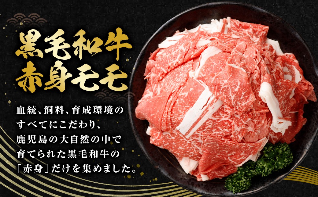 【鹿児島県産】黒毛和牛 赤身 切り落とし 計1kg (500g×2）